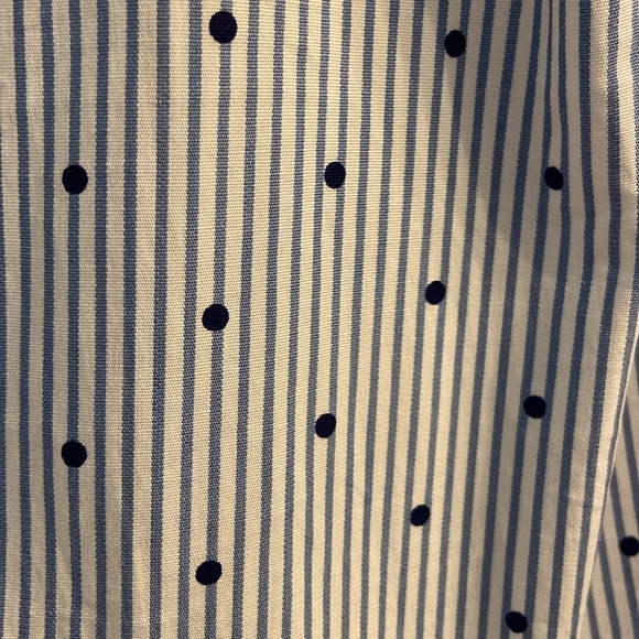 26W Lane Bryant Cotton Peplum Print Top with Asymmetrical Hem and Zipper Detail - Picture 16 of 17